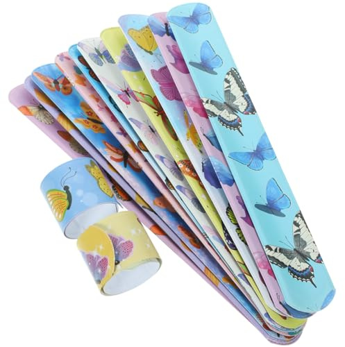 Vaguelly Braccialetti Slap Colorati per Feste 24 Pezzi in PVC, Bracciali Schiaffo Cartoon alla Moda, Regalo per Amici e Familiari