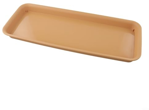 Sottovaso rettangolare in resina, per vasi da fiori interni ed esterni, per piante da interno, progetti di giardinaggio, fondo spesso resistente al sole (marrone L)