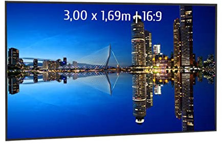 Ecran de Projection sur Cadre 3,00 x 1,69m - Format 16:9 - Cadre Extra-Fin