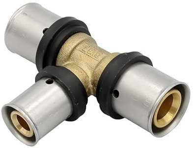 Pipetec Pressfitting T Stück 20x16x20 mm Mittelabgang reduziert TH Kontur Verbundrohr, DVGW, TH-Profil