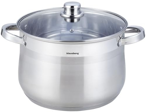 Klausberg 10,7 Liter 26 x 21cm Edelstahl Rostfrei Premium Topf Kasserolle mit Deckel