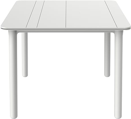 Resol Noa Mesa Cuadrada Interior, Exterior 90x90 | jardín, terraza, balcón, Salon, Cocina, Comedor | diseño, Ligero, Multiusos | 2-4 Personas | Pie Blanco - Tablero Blanco