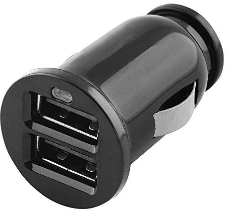 BestPlug Mini Adaptateur Allume-Cigare Universel pour Voiture, Camion, Camion et Camion 12 V 24 V 2100 mA Prise Allume-Cigare mâle vers 2 USB Femelle Noir