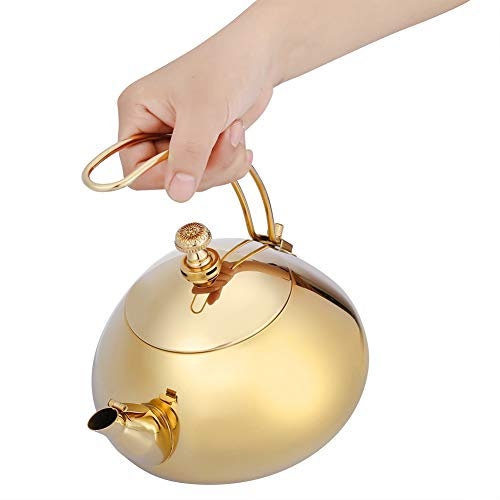 1,5 Litre Kung Fu théière, Classique en Acier Inoxydable théière électrique Rapide Eau Chaude bouillante marmite Anglais électromagnétique théière avec passoire(Or)