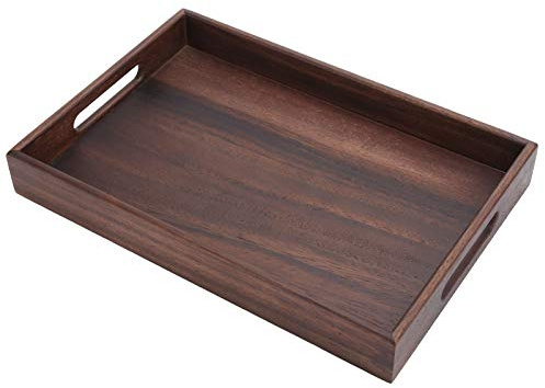 Tablett aus Holz, praktisch, langlebig, Serviertablett aus Nussbaum, rechteckig, für die Küche zu Hause ()