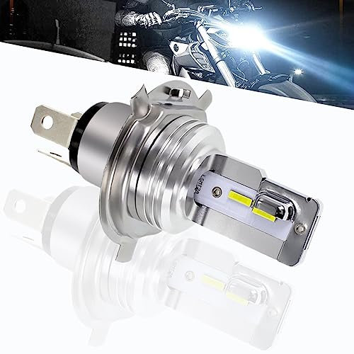 SageSunny H4 HS1 Led motocicleta faro delantero AC/DC 10-85V luz de cruce y carretera 6500K blanco para iluminación de motocicleta, quad o scooter - 24W 2400lm-18 meses de garantía