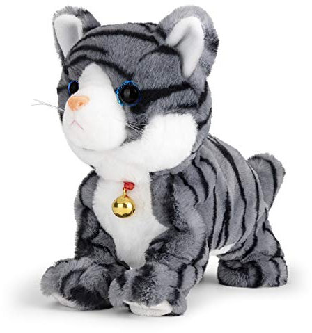 Smalody Jouets interactifs en Peluche pour Animal Domestique Robot électronique Contrôle du Son Jouet pour Chaton Cadeau d'anniversaire et de Noël (Yeux LED)