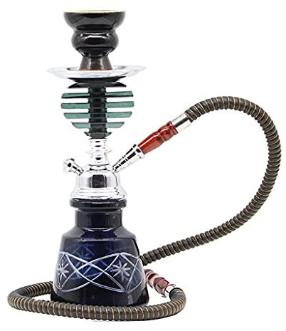 GaoYunQin Chicha Narguilé et Vase a Eau Tuyaux pour Fumer La Chicha Mini 1 Tuyau Narguilé Ensemble de Kit Combiné, Arabe Premium Ensemble de Narguilé, Ensemble de Fête de Fumer (Color : Black)