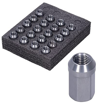 Tuercas Rueda Cónicas Cerradas, Tuerca de rueda de acero inoxidable Piezas de modificación del coche 20 piezas M12x1,5 32 mm de alto 7075-T6(Plata)