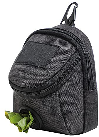 Hundekotbeutelhalter für jede Hundeleine und Kotbeutel, Abfallbeutelspender,Hundekotbeutelspender mit 1 kostenlosen haltbaren Rollen&Metallhaken Kann als Hundeleckerlibeutel angesehen werden(Schwarz)