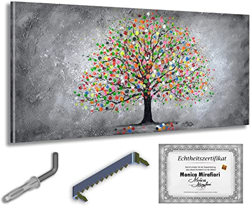 Monica Mirafiori I 100% HANDGEMALT I Gemälde Spirit Tree 100x50cm | Gemälde Handgemalt | Acrylgemälde | Sehr Großes Acrylbild I Moderne Kunst I Kunstbilder