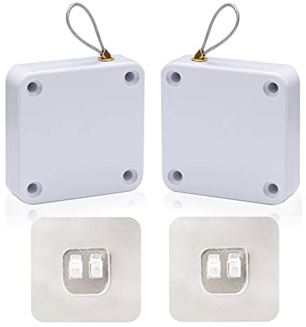Set di 2 chiudiporta senza fori, per porte interne, apriporta automatico, per casa e ufficio, colore: bianco