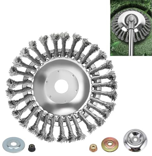 Unkrautbürste Freischneider 6 Zoll Wildkrautbürste für Stihl Motorsense Inkl. Installationszubehör Durchmesser 150mm, Bohrung 25.4mm