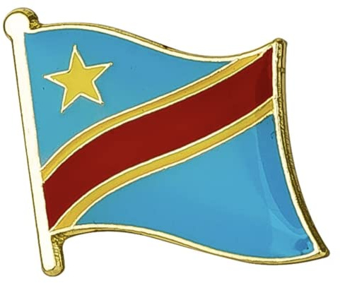Democratic Republic of the Congo National Flag Metal Diplomat Enamel Pin Badge Lapel – 1.9cm x 1.6cm – Hard Enamel DRC Flag Pin – African Heritage and National Pride