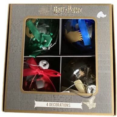 Set 4 Weihnachtskugeln Harry Potter Offizielle Lizenz