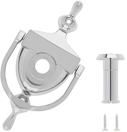 HOJLKLD Heurtoir de porte avec judas de porte, Hauteur du heurtoir 152mm, Angle de vue de 180 degrés, judas de 14 mm pour porte de 35 à 47 mm d'épaisseur (Argent)
