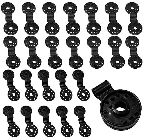 25pcs Shade Net Fixing Clips with Eyelet Protective Cloth Plastic Clips for Fastening Bird Netting, Shading Cloth, Garden Cloth, Agricultural Netting (Black)