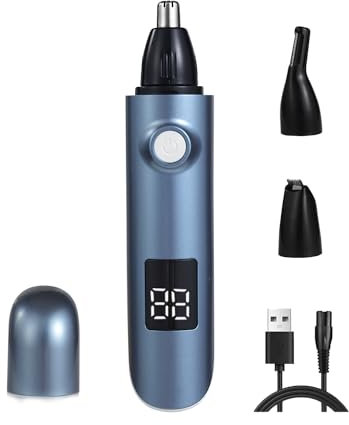 LED-Display Nasen- und Gesichtshaartrimmer - 13.000 U/min, IPX7 wasserdicht, All-in-One für Männer