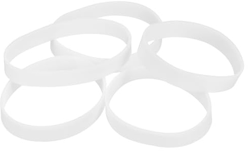 sourcing map 30Pcs Silicone Rubber Bands, 30x5mm Rubber Bands Rings Cable Ties Strong Elastic Bands Non-Slip for Cord Wrapping Bag Wraps, White