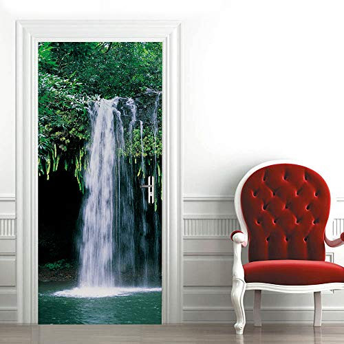 FYRHLH 3d Türtapete Selbstklebend Wasserfall-Ansicht Türposter Fototapete, Schlafzimmer Wohnzimmertür Aufzug Tür Aufkleber B90 x H200cm