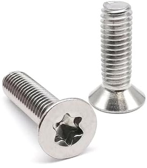 YZADSXCL 5/10 M5 M6 M8 Lunghezza 6-40mm Acciaio Inossidabile 316 A4 Torx a Testa Svasata Piatta Vite antifurto a Prova di manomissione(30mm,5pcs M8)