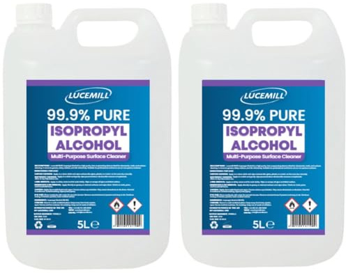 Lucemill 99.9% Isopropyl alcohol | 10 litre | Super Strength IPA First Aid Antiseptic | 99.9% Isopropyl Alcohol | Clear Liquid