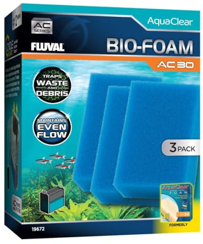 Bio-Foam Azul para Filtro Mochila para Acuario Fluval AquaClear AC30, 3 pc