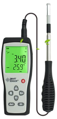 CHANGLKJ Anemometer, Digital Wind Speed Meter with Retractable Flexible Probe and Backlight Screen, ℃/℉, Wind Speed/wind Temperature/air Volume Unit Conversion, For Meteorology, Agriculture, Lab