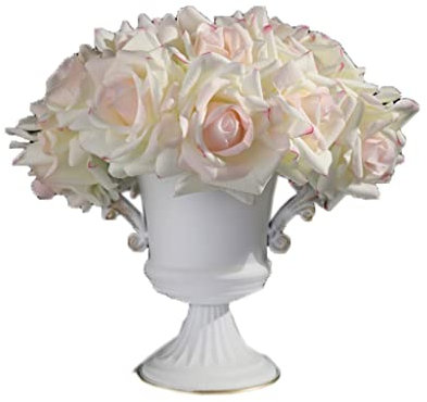 CWLPSL Künstliche Blumen zur Dekoration, künstliche rosa Hortensie, 1 Set mit Metallvase, künstliche Penoy-Hortensie, Gänseblümchen, für Tischdekoration, künstliche Blumen für Zuhause