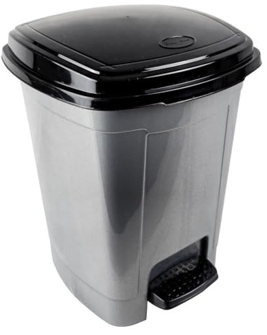 BH | Pedal Bin | 12 Litres | Gray | Pack of 1 | Foot Pedal Dustbin | Trash Can Waste Bin | Rubbish with Lids Used for Home Office, Hospitals Garbage Management, Bathroom or Outdoor - By BEST HOUSE