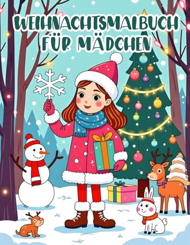 Weihnachtsmalbuch für Mädchen von 2 bis 5 Jahren: Malbuch mit kindgerechten Formen für Kleinkinder, Sonderausgabe für Weihnachten. Ein liebevolles Malbuch mit einfachen Motiven für Mädchen