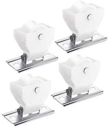 GARVALON 4pcs Small Cord Pulleys Set for Roman Blinds for Windows, Pom Window Blind Hardware Parts with Secure Cord Lock, Easy Installation for Homes and Offices