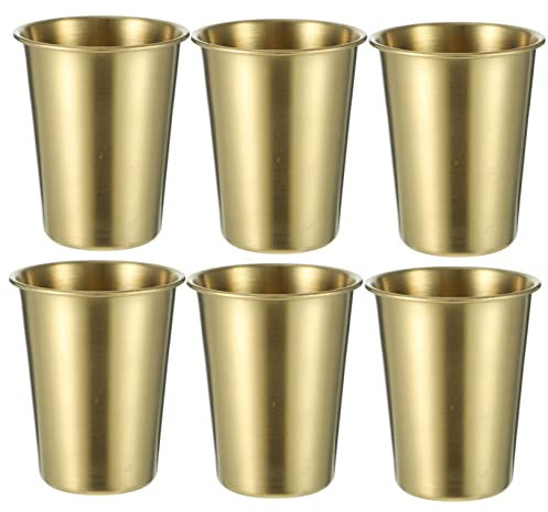 HOMOCONO 6pcs Titanium Water Cup Insulated Camping Mug for Hot Drinks Stainless Steel Cups Leakproof for Hiking Outdoor Party
