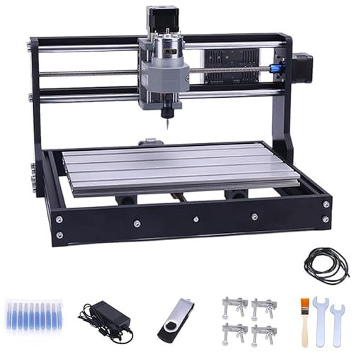Router CNC, Mini Macchina CNC, Area di Lavoro 300X180x40MM, Controllo Grbl a 3 Assi, 2 modalità di Incisione, Viene Fornito con 10 Punte da Trapano e Alimentatore aggiornato, per plastica/Legno