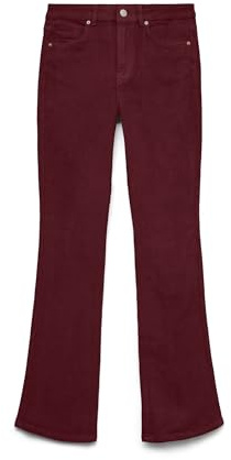 VERO MODA Vmflash Mr Flared Corduroy Pants Noos Jean évasé, Tawny Port, 28W / 30L Femmes