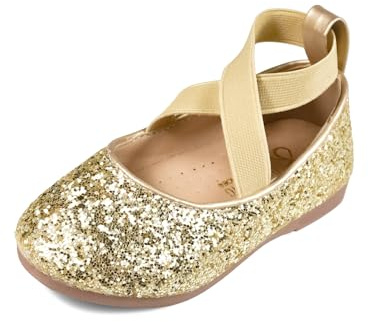 TRIWORIAE-Zapatos de Princesa para Niñas con Lentejuelas Purpurinas para Disfraz, Fiestas, Bodas, Sandalias Elegantes Oro 27
