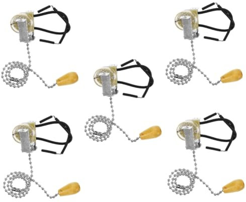 NUOBESTY 5 Interruptores De Luz Con Cable Interruptor De Cadena Para Lámpara Práctico Interruptor De Cadena Silencioso Interruptor De Baño Interruptor De Lámpara Repuestos De Lámpara