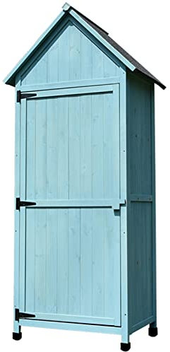 Potting Bench, Furniture Waterproof Tool Shed Outdoor Garden Patio Storage Cabinet Outdoor Storage Cabinet with Shelves (Blue)