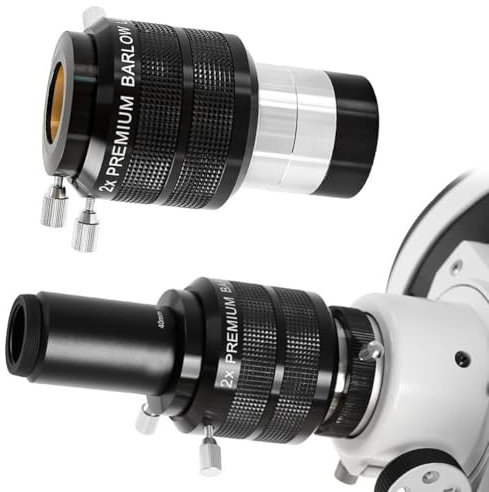 Besttoolifes Barlowlinse 2X, 1,25 Zoll voll mehrfach vergütetes Metall Barlow Objektiv mit M42 Gewinde Kamera Connect Schnittstelle für Teleskop Okular