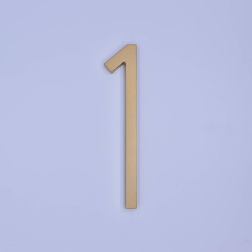 8 Zoll schwebende Hausnummern aus modernem Metall-Zinklegierung, Türnummer 20 cm, goldenes Adressschild für Briefkästen mit Schrauben, für Wohnung, Wanddekoration, Gartenschild, Büro, Café(1)