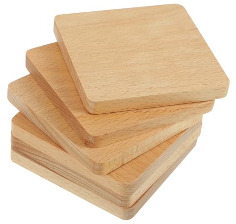 ABOOFAN 6pezzi Sottobicchieri in Legno per Tazze Cuscini Resistenti al Calore per Tavoli Design Semplice e Pratico per Caffetterie Soggiorni e Hotel