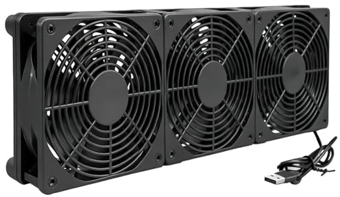 Lot de 3 ventilateurs USB 120 mm : ventilateur de boîtier de 120 mm, ventilateur pour ordinateur, ventilateur USB 120 mm, ventilateur PC avec 3 vitesses réglables, ventilateur axial de refroidissement