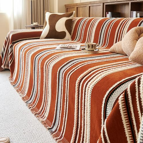 Sofftäck Mjuka och Hållbara Sofatäck Modern Sofaöverdrag för 1-4 Platser Halkskyddande Filt Möbelskydd Lämpligt för Alla Årstider red 180X380cm/70.87X149.61In