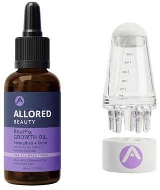 Allored Beauty RootFix Growth Oil with Rosemary, Batana & Pumpkin Seed Oils 50ml with Oil Scalp Massager