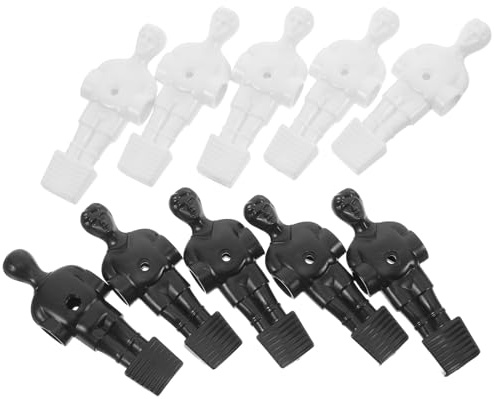 TOYANDONA Figure da Calcio Balilla 10 Pezzi Ricambio Miniature Uomini per Tavolo Calcio Balilla Bianco e Nero per Gioco Competitivo e Tornei