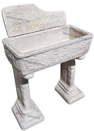 LAVANDINO LAVABO VASCA UNICA PILOZZO FONTANA PER CUCINA DA ESTERNO GIARDINO IN CEMENTO MARMO ALTEZZA 113 CM