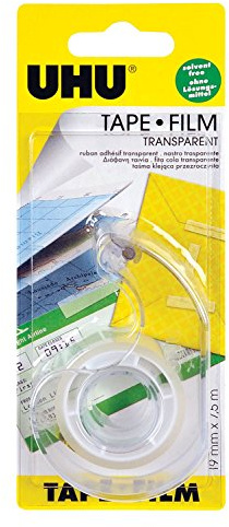 Uhu 45970 - Klebe-Film transparent, Abroller mit Nachfüllrolle, 7.5 m x 19 mm, 3 Stück