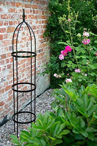 KUHEIGA Rankgerüst 10mm Obelisk Blumenhilfe Höhe 160cm SCHWARZ Rankgitter