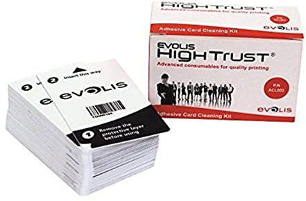 Evolis ACL003 Kit de tarjetas de limpieza adhesivas (paquete de 50)
