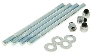 2EXTREME Stehbolzensatz M7 / 115mm kompatibel mit Yamaha DT 50, TZR 50 | Set aus 4 Stehbolzen inkl. Muttern zur Zylinderbefestigung; M7, 115mm, Minarelli AM, kompatibel mit Aprilia MX 50 AM6 2T LC